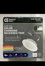 Commercial Electric 4 in. Slim LED Selectable Color Changing Recessed Trim White