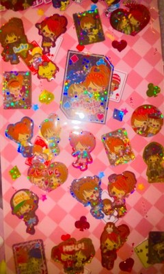 Vintage Japanese Heisei Retro Y2K KamioJapan Sparkly Sticker Sheet