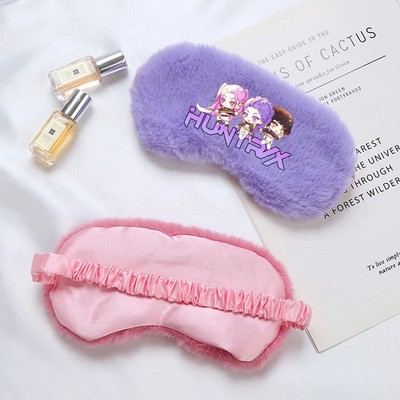 Kpop Schlafmaske Plüsch Augenbinde Augenabdeckung Damen weich bequem