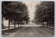 Postcard MI Flint Michigan Homes Along Kearsley Street East View c1908 BA4