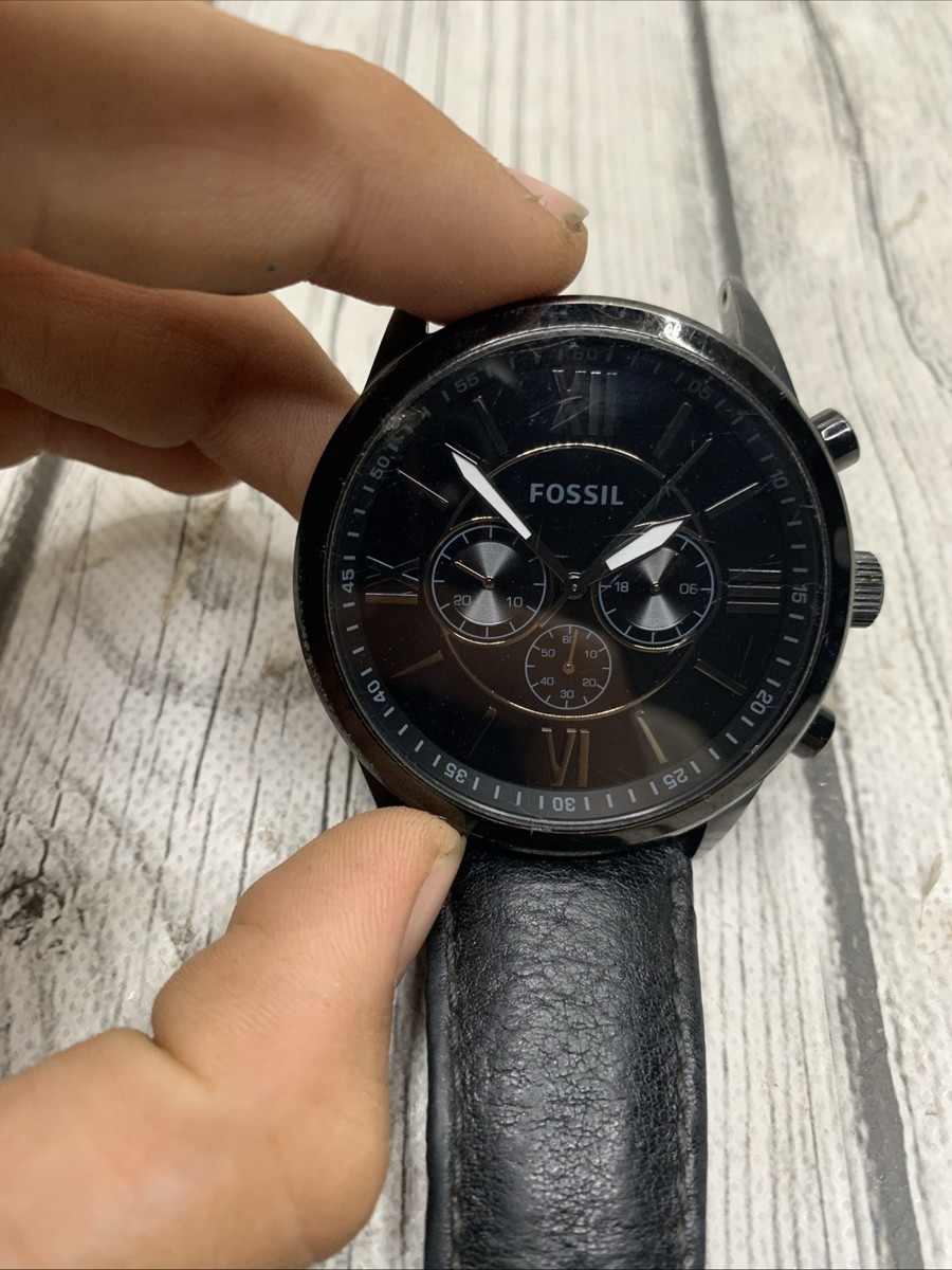 Fossil BQ1777 Mens Black Stainless Steel Analog Wrist Watch 