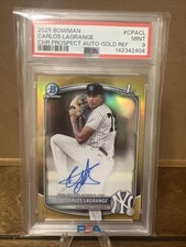 2025 Bowman Chrome - Prospect Autographs Carlos Lagrange True Gold Refractor /50