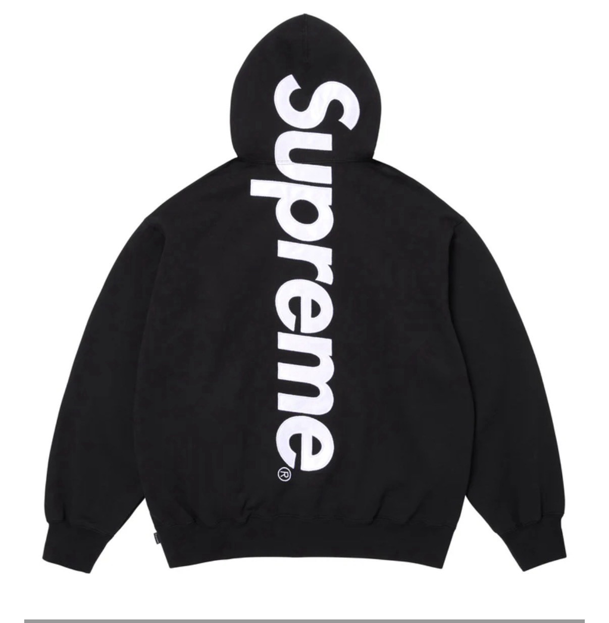 Supreme Satin Appliqué Hooded Sweatshirt Black (SS26) XXL ✅CONFIRMED ORDER✅