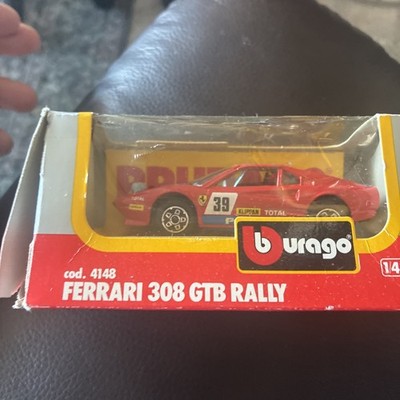 Vintage Burago Ferrari GTb Rally Red 1/43 No 4107 Bought In Italy
