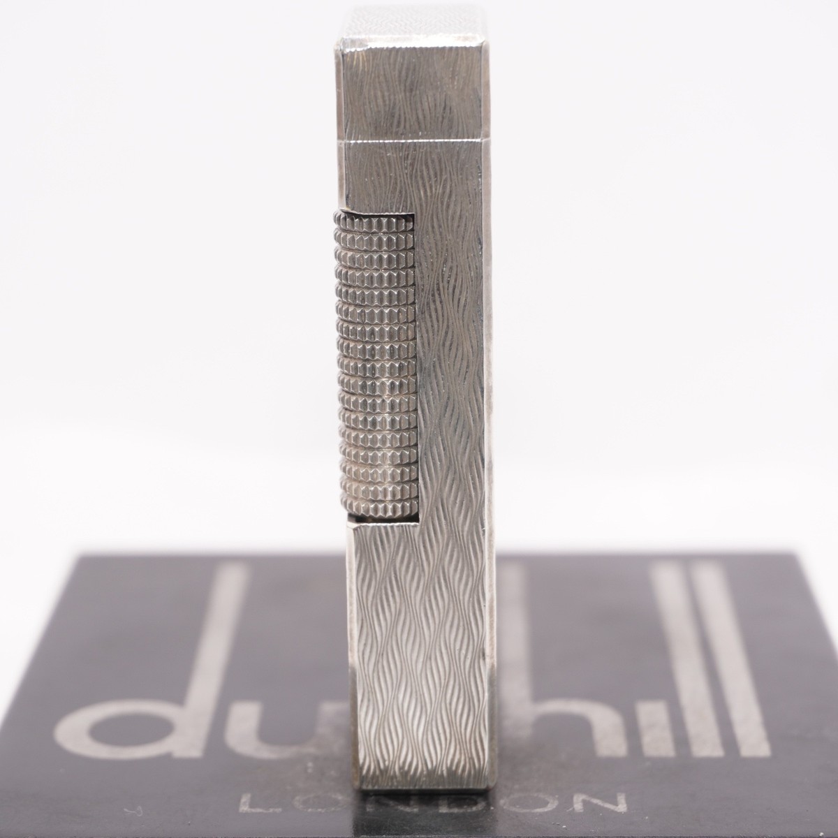 dunhill Rollagas Lighter 格子模様 Dunhill Rollagas Lighter Silver WAV Pattern-Ultrasonically