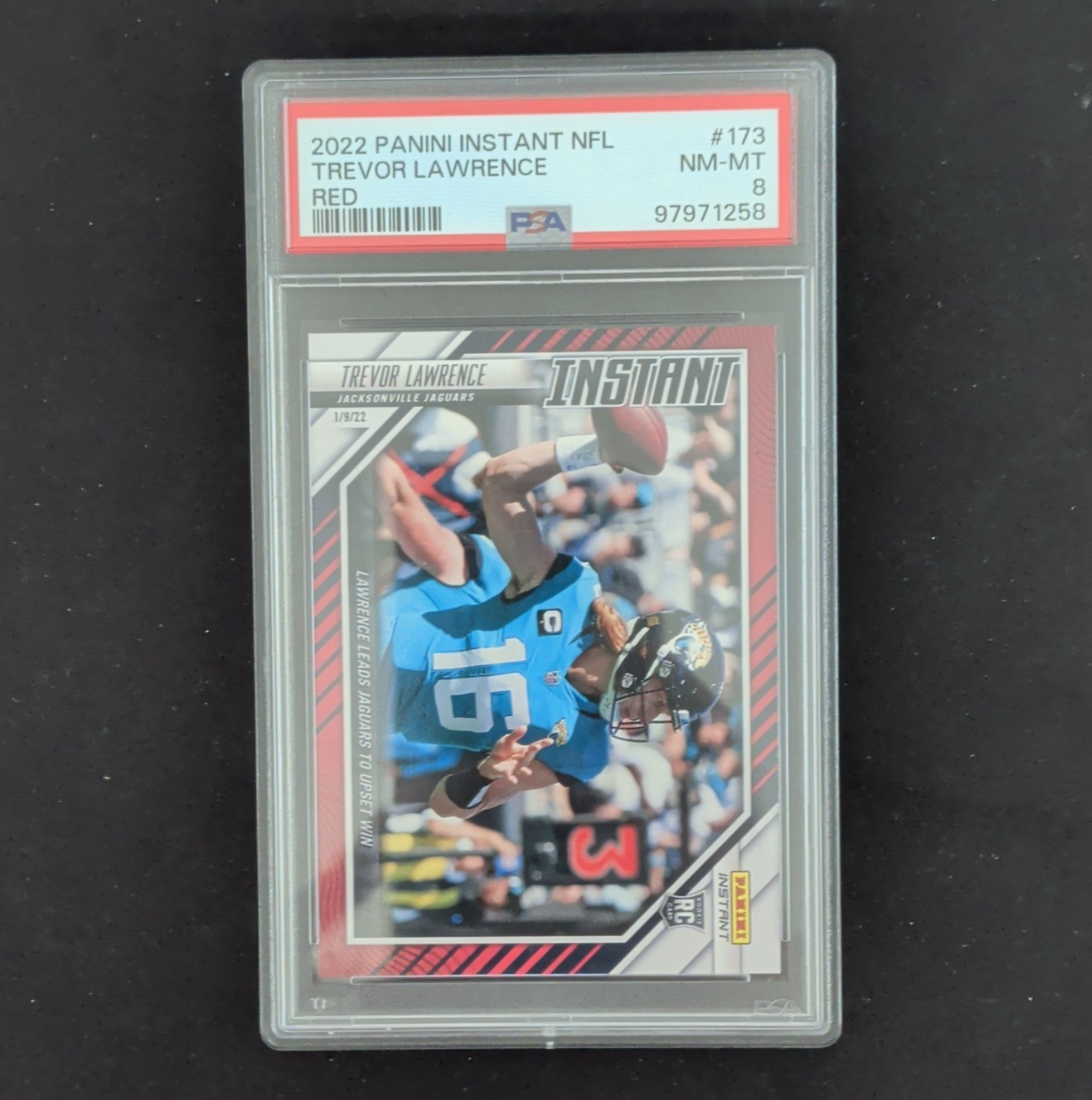 Panini 2022 Instant NFL Trevor Lawrence Red #173 PSA 8 Jaguars /99