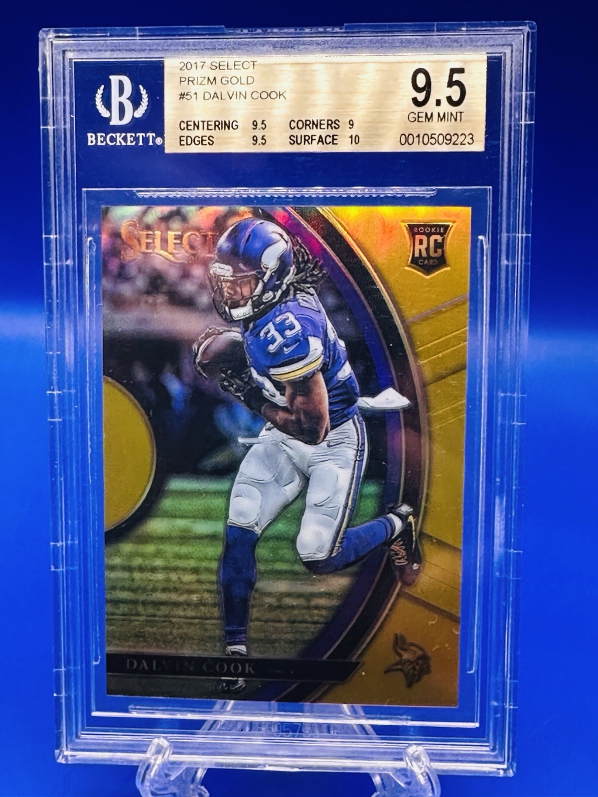 2017 Select Prizm Gold 51 Dalvin Cook RC /10 BGS 9.5 - Vikings