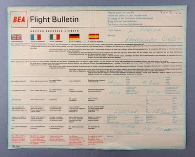 BEA British European Airways Flight Bulletin Vickers Vanguard Airline Report