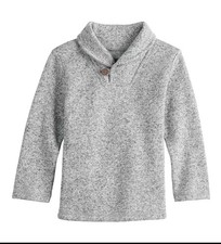 Jumping Beans Boy Shawl Collar Pullover Sweater Size 6 grey