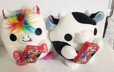 ZURU Snackles Daisy Cow Fruit Loops & Richard Unicorn Fruit Loops Plush 5" (2)