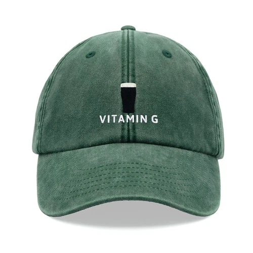 Vitamin G Baseball Cap Vintage Washed Unisex Dad Hat Beer Stout Pint Fathers Day
