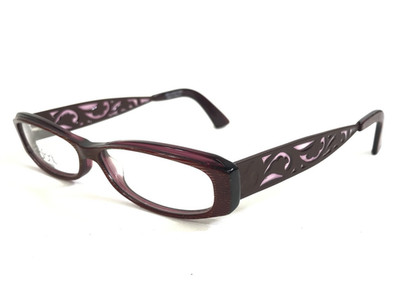 Jean Lafont Eyeglasses Frames OLGA 745 Orange Glitter Purple Paisley 52-13-140