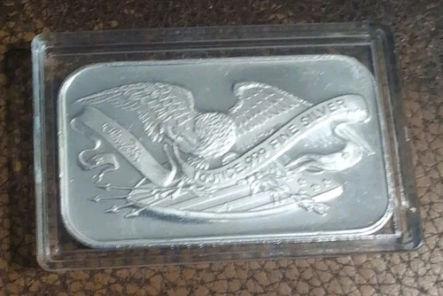 1 oz SilverTowne Retro Eagle Silver Bar, .999 Fine Silver