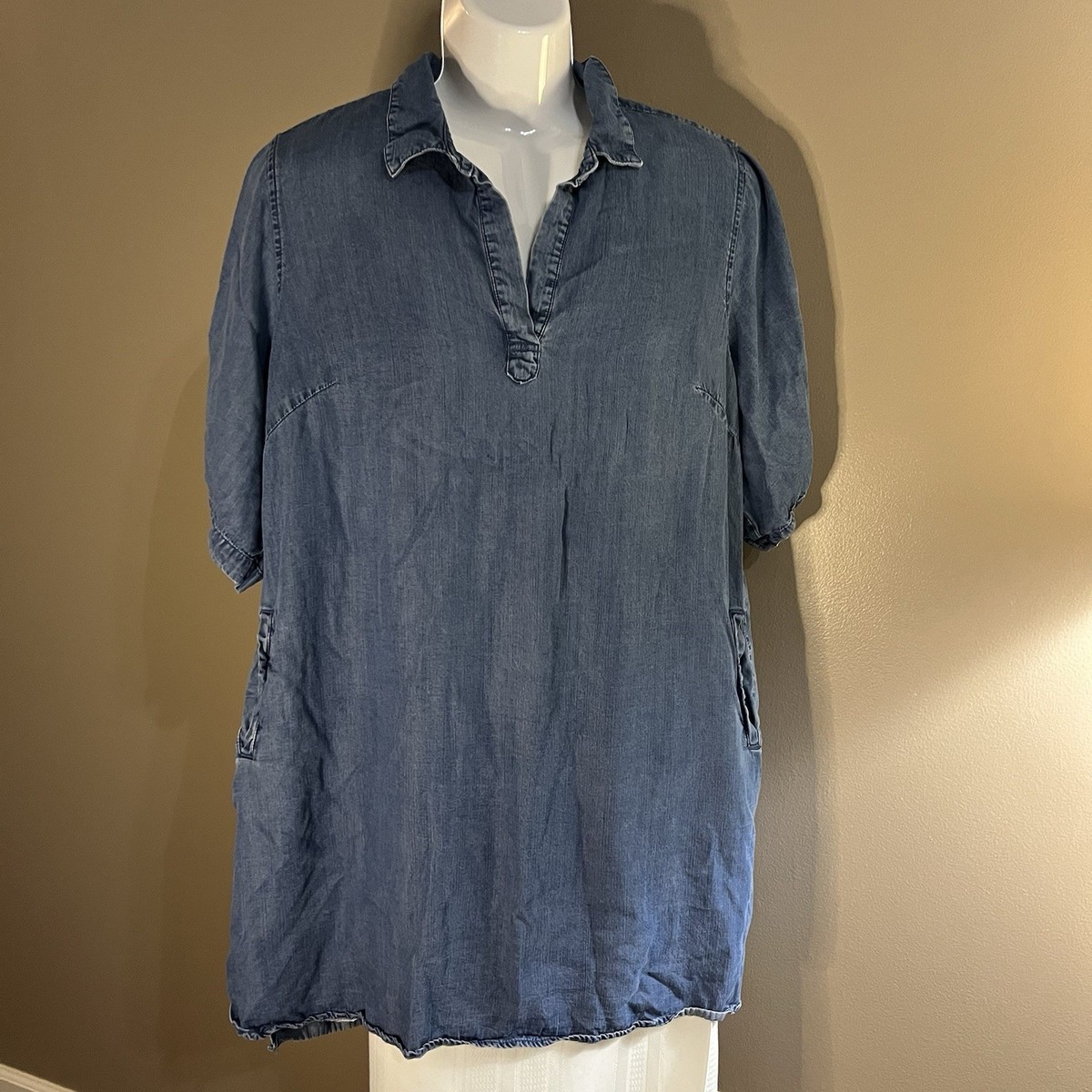 velvet heart denim shirt dress VELVET HEART Chambray Blue Denim Shirt Dress Sz 2X Western Cowgirl Country  Boho