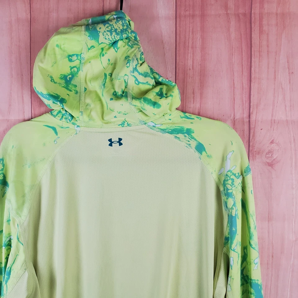 Sudadera con Capucha Under Armour UA Fish Pro Camuflada Para Hombres XL Amarilla Nylon Malla Forrada UPF 50+ Foto 4 de 4