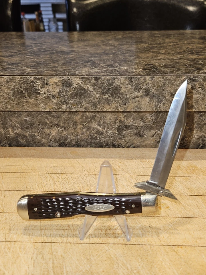 Case XX Cheetah 1973 marrón plantilla hueso asas hoja SS 6111 1/2 L Foto 3 de 4