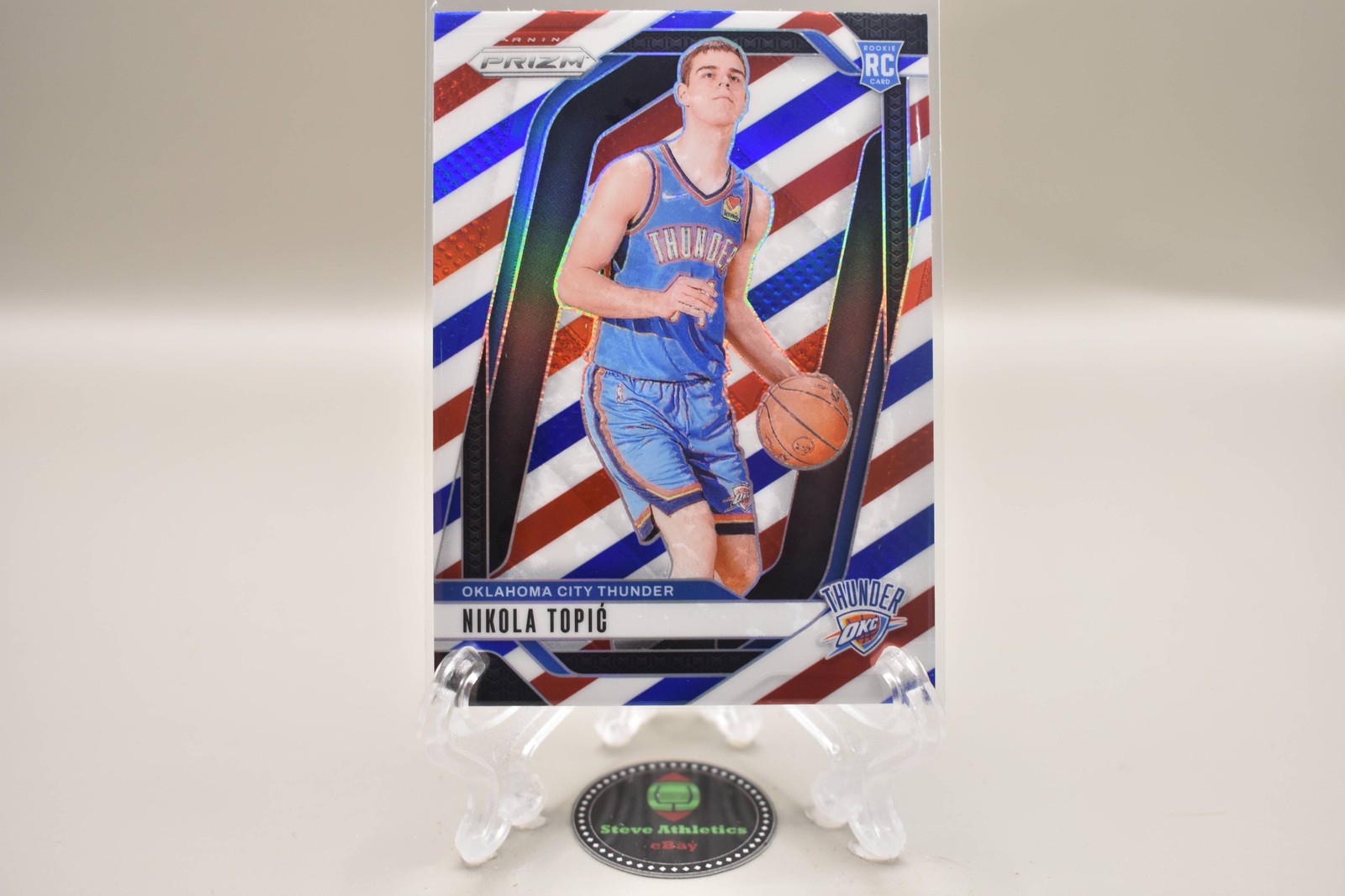 Nikola Topic Thunder 2024-25 Panini Prizm Red White Blue Rookie RC #230