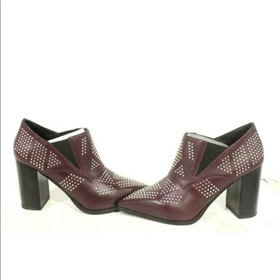 See by Chloe Studded Maroon Ankle Boots Size 7