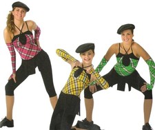 Bust A Move YELLOW "With Sleeves" Child 6x7 Dance Costume Capri Jumpsuit New