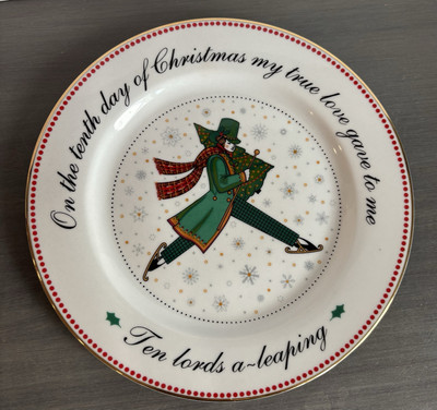 Twelve Days Of Christmas 8  Plate By Domestications - Ten Lords A-Leaping 