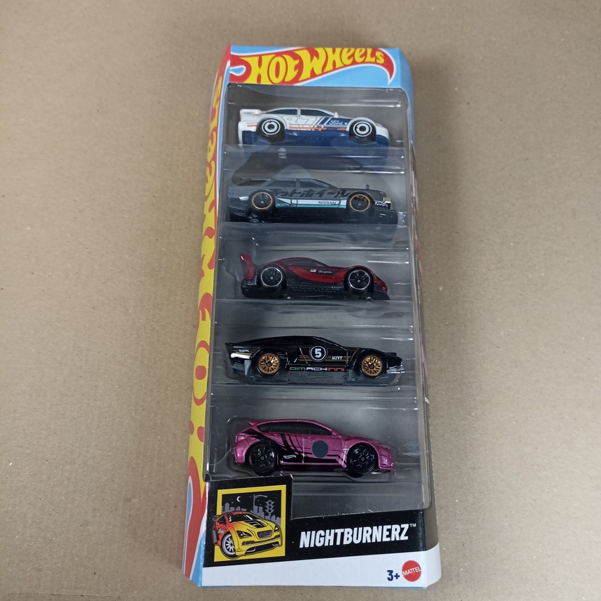 Hot Wheels 2025 Nightburnerz 5-pack Toyota Supra Nissan Subaru