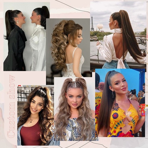 Jaw Claw-on Ponytail Hairpiece Clip in Thick Pony Tail As Human Hair Extensions - Picture 14 of 45