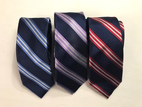 LOT 3 JOS. A. BANK EXECUTIVE COLLECTION TIES Classic STRIPED 100% Silk Blue - Picture 2 of 24