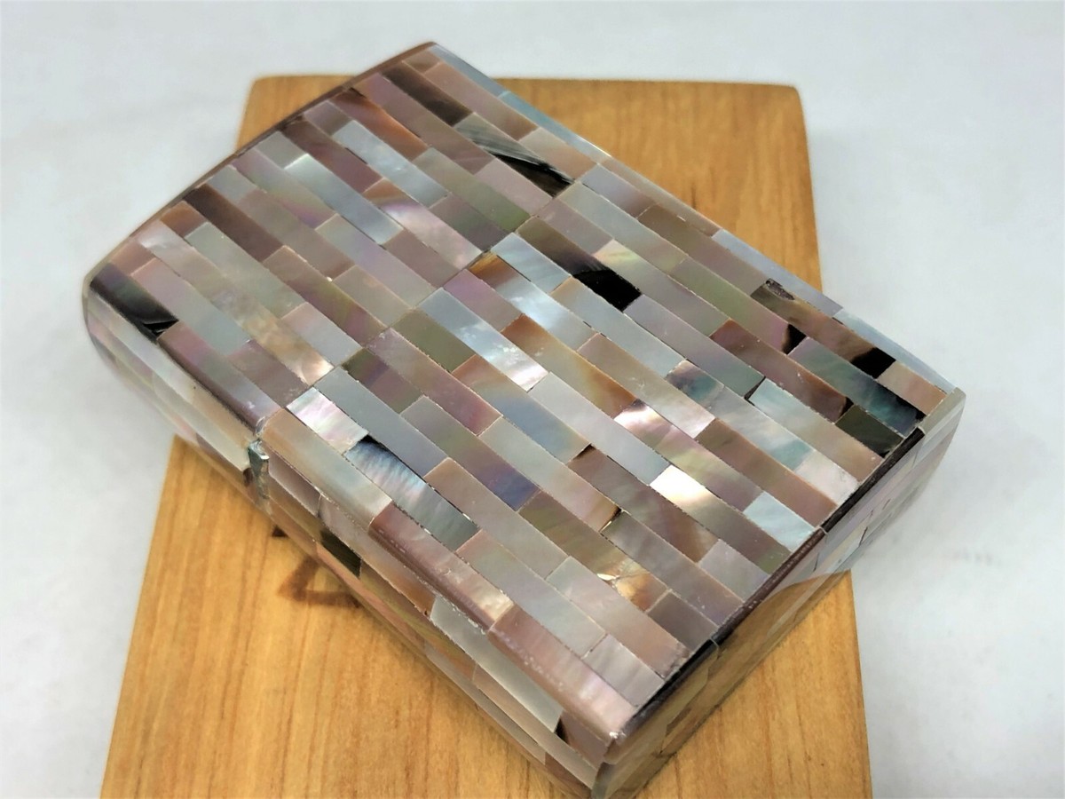 Rare! ZIPPO Full Striped Mother of Pearl GILBERT VANEL Shell