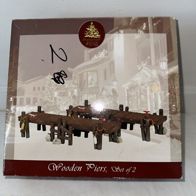 Lemax Village Set Of 2 Wooden Piers 2004