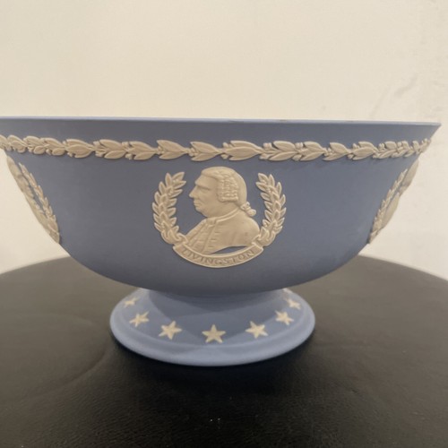 Wedgwood Jasperware Pedestal Footed Centerpiece Bowl Independence Declaration - Picture 7 of 12