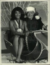 1988 Press Photo Florence Griffith Joyner, Bob Hope on NBC Christmas special