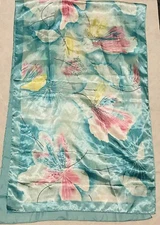 Hanmei Green Floral Oblong Scarf 20”X64” Scarf G1092