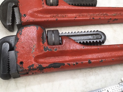Pipe Wrenches, 14in., 2pc Lot, Super Ego (Spain) And Unbranded(China) - Picture 5 of 7