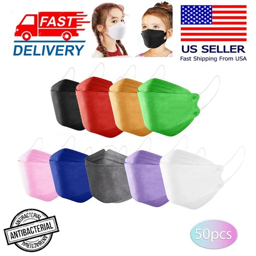 50x KF94 Kids Face Mask 3D Fish Type 4-Layer Masks Navidad Covering Mouth - Picture 7 of 94