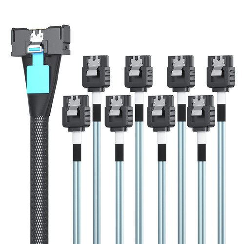 MCIO 8X to 8x SATA Cable, Mini Cool Edge IO Host, SFF-TA-1016 to SATA Target HD - 第 1/5 張圖片