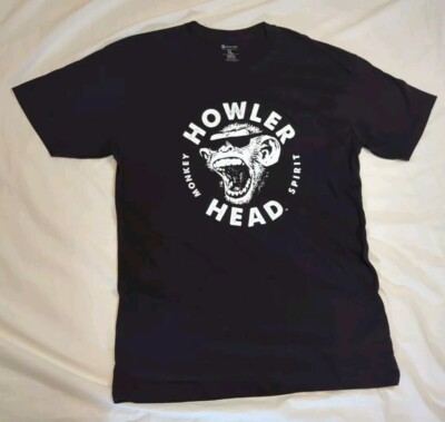 Howler Head Shirt Adult Large Black Short Sleeve Logo Monkey Whiskey Mens