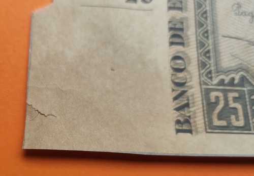 1 billete MATRIZ ORIGINAL x BILBAO 25 PESETAS 1937 CAJA DE AHORROS VIZCAINA - Picture 5 of 5