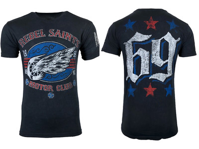 Rebel Saints by Affliction Men's T-shirt  T-shirt SPEED RAIL Wings Tattoo Biker