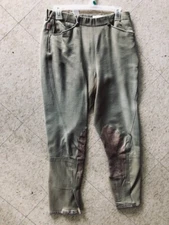 TAILORED SPORTSMAN Ladies *BREECHES Green Beige *Sz 30 VGC Made in USA (270)