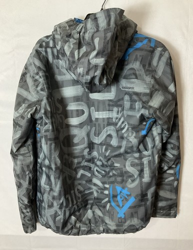 Quiksilver Gray All Over Print Puffer Coat With Detachable Hood Boys L(14) - Picture 19 of 20
