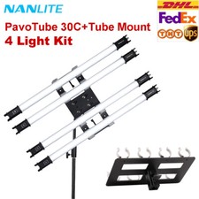 4x Nanguang Nanlite PavoTube II 30C 117cm 2700-7500K RGB LED Light  Tube Mount