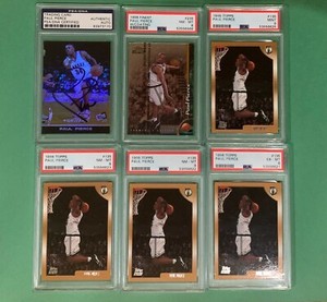 Paul Pierce Autographed PSA/DNA Press Pass Refractor and  PSA Rookie Card Lot 