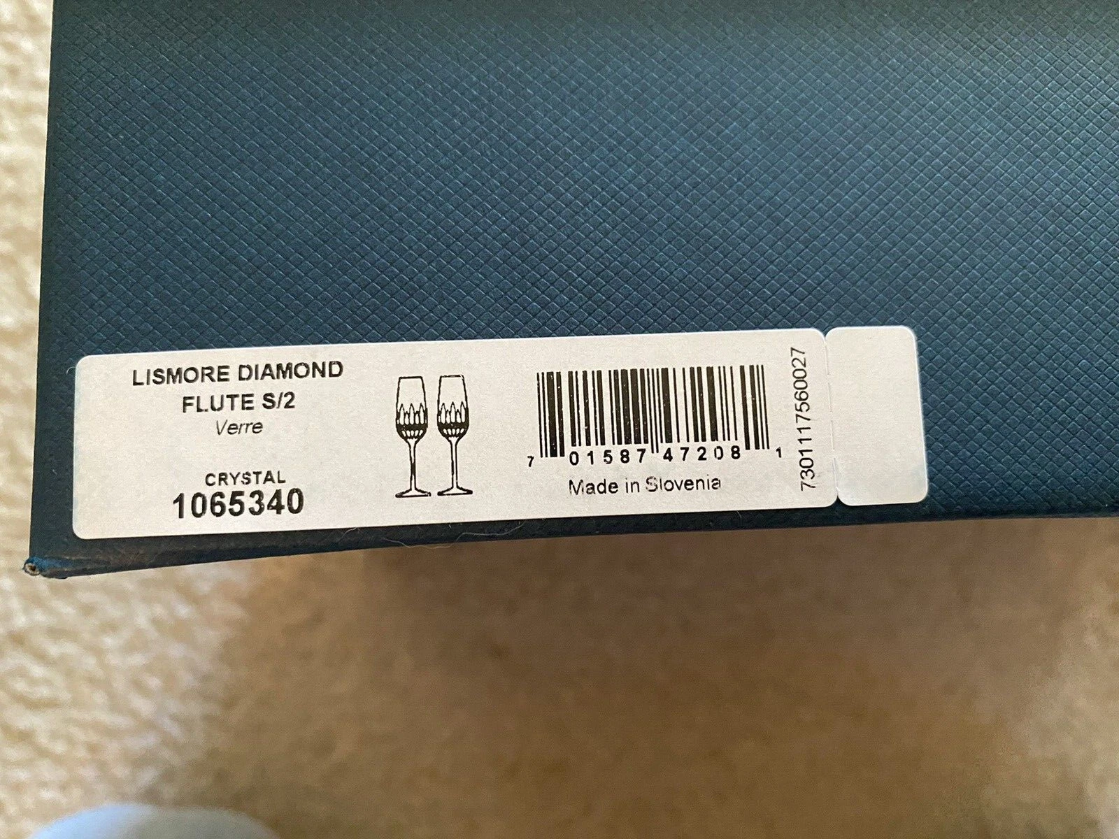 Waterford Lismore Diamond Flutes, Traditional Shape FREE ENGRAVING, FREE SHIPPING - Thumbnail 5