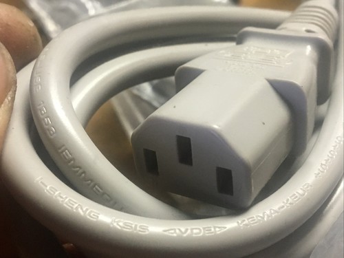 2 LOT I-SHENG SP-022 Euro Plug Electri-Cord #ECM-13018-Gray Is-14 6’ Feet 2M - Picture 4 of 6