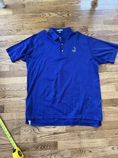 Peter Millar No 2 Pinehurst 1895 Short Sleeve Blue Polo Shirt Extra Large
