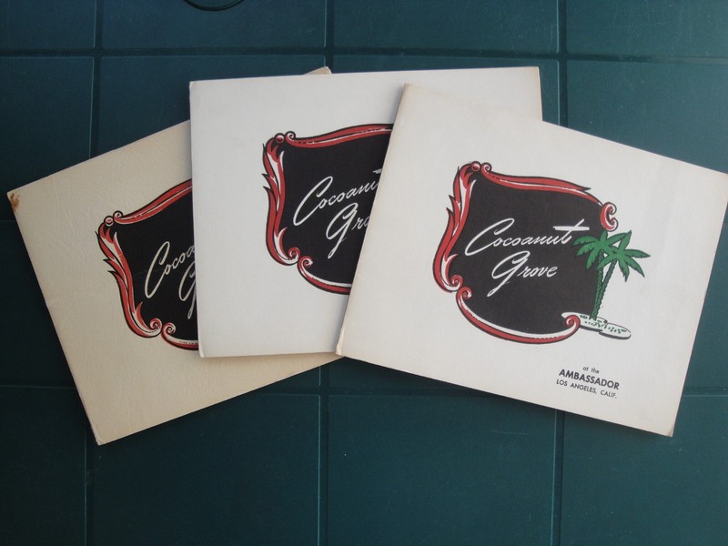VINTAGE AMBASSADOR HOTEL COCOANUT GROVE PHOTO PRESENTATION FOLDERS