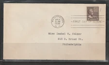 U.S. 1938 Jackson 7 Cent First Day of issue Scott # 812 **See Pic** @