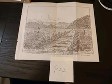 1900 View From Siniloan P I US Philippines Insurgency War Army Sketch Drawing