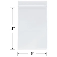 SKmax 2mil Reclosable Clear Zip Top Lock Bag for Jewelry or Storage 3"x5"