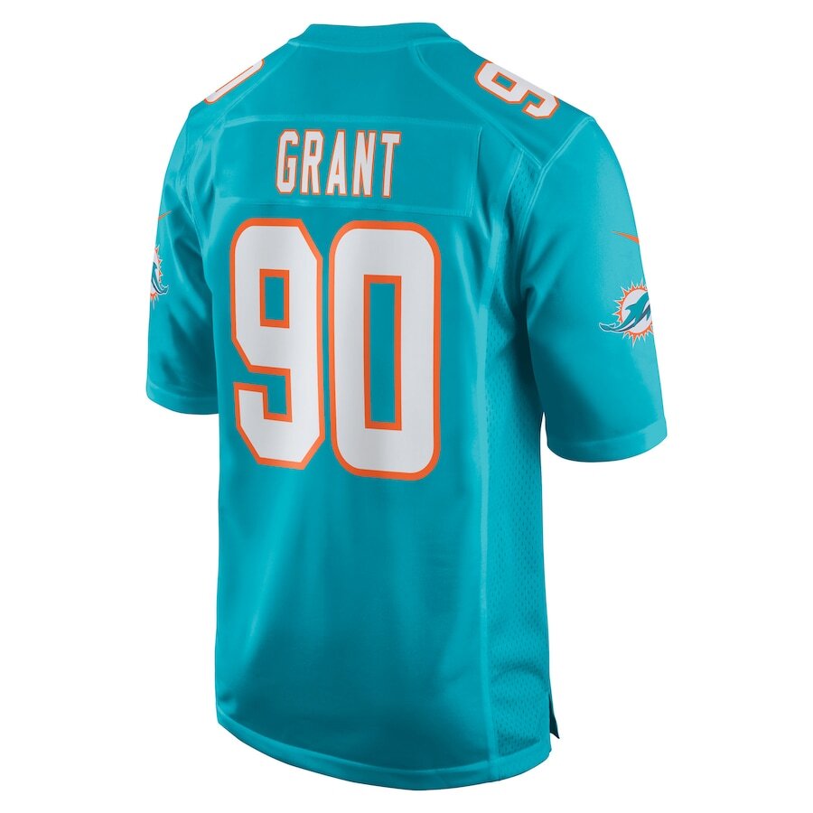Miami Dolphins Kenneth Grant #90 Nike Aqua 2025 Official NFL Draft